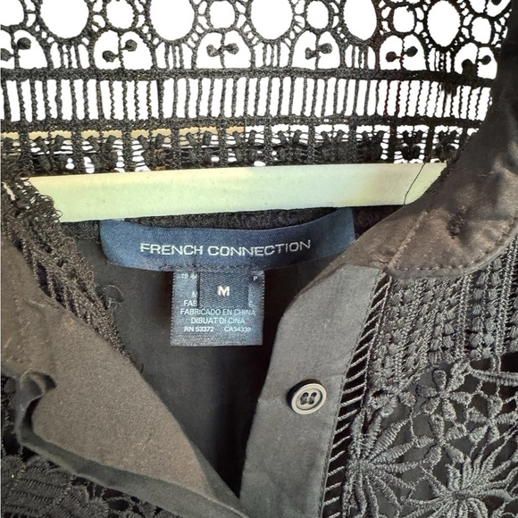 French Connection Black Floral Lace Blouse - Picture 4 of 4